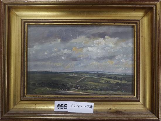 Edward Stamp (1939-) oil on board, View on Fylingdales Moor, North Yorkshire, signed and dated 1981, 15 x 22cm